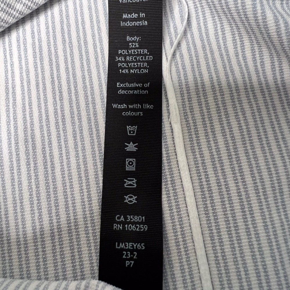 Lululemon Short Sleeve Button Up Shirt Mens Size Small Blue White Striped - Picture 4 of 10